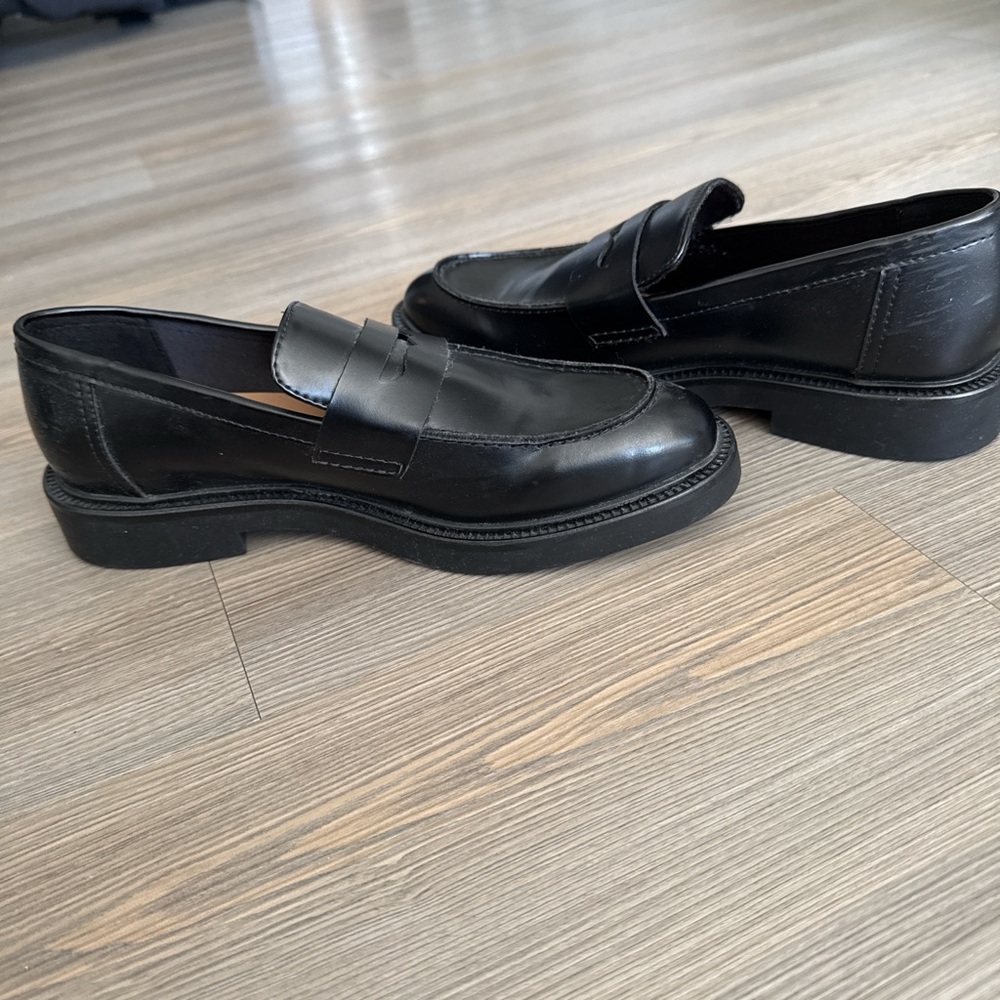 Women’s Black Leather Penny Loafers - Picture 5 of 5
